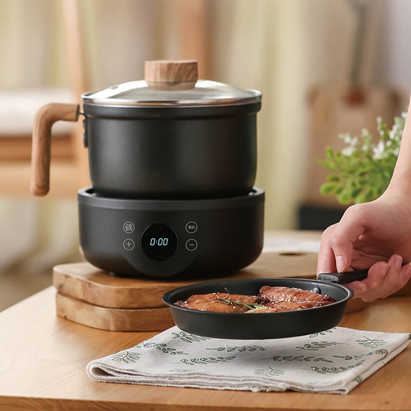 Kitchen Appliances B&Q - Casserole électrique multifonction 110V/220V, poêle antiadhésive,