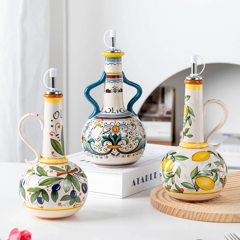 Kitchen Appliances And Utensils - Bouteille d'huile en céramique, distributeur de