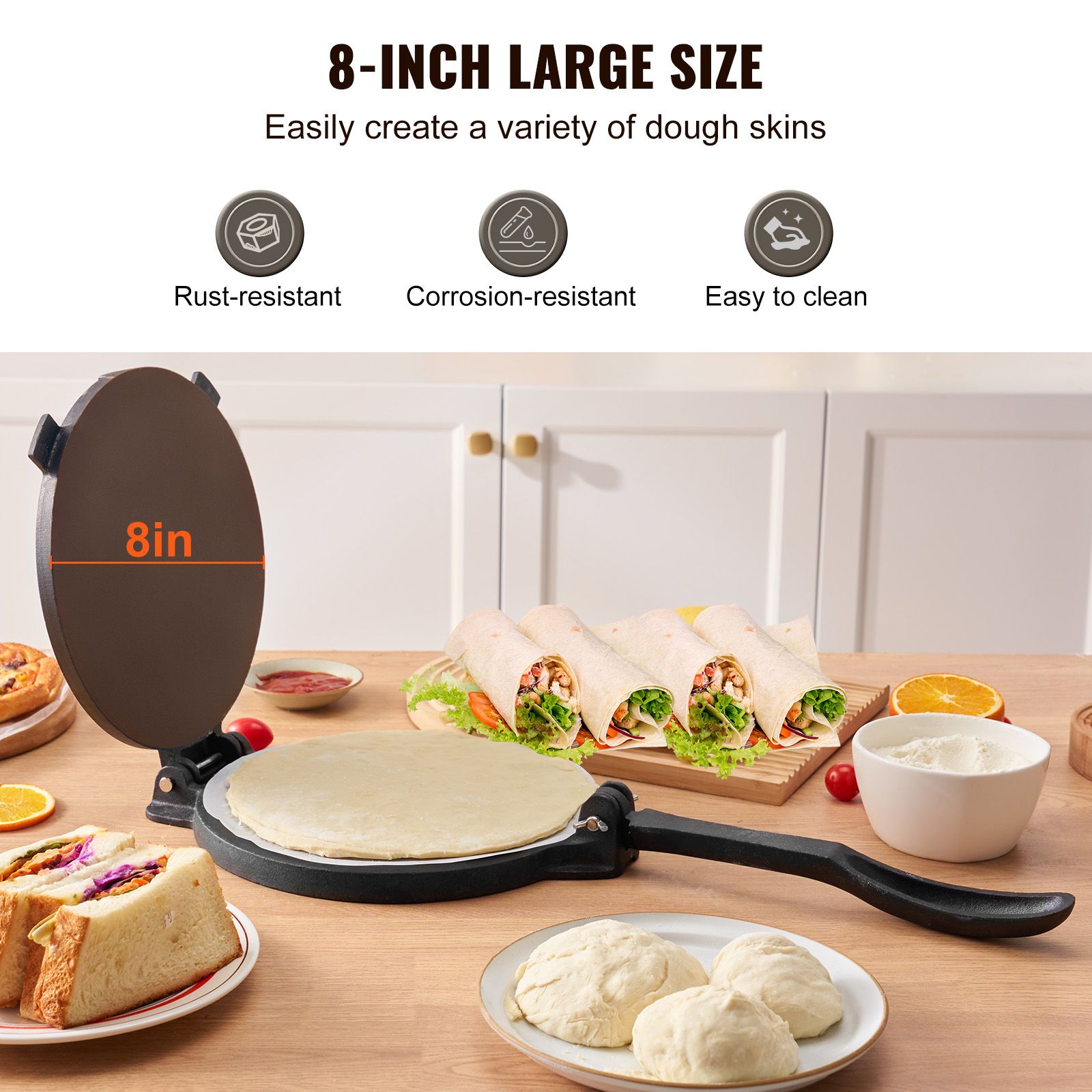 Presse à tortillas, 8 pouces,  - Tortilla Press Cast avis et prix